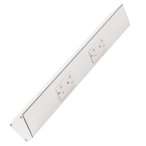 18" 20 amp 120 volt White 2 Duplex Receptacle Under Cabinet Power Strip